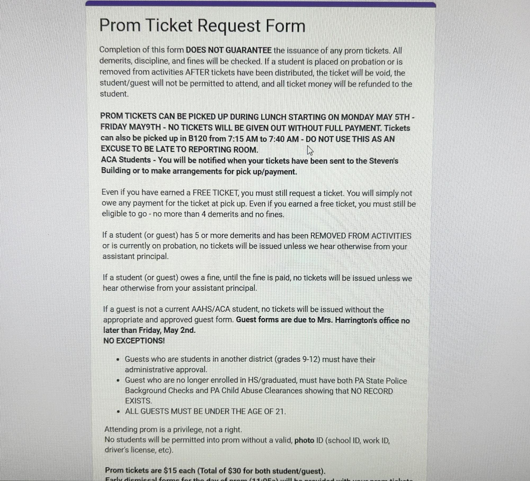 Prom Ready. All students planning to attend Prom or Afterglo must fill out the google form sent out. 