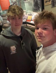 Friendship. Devlin Miller and Julius Deffner pose for a picture together in Washington DC. The two have traveled to Canada and Washington DC during Deffner's time here. (Courtesy of Devlin Miller)