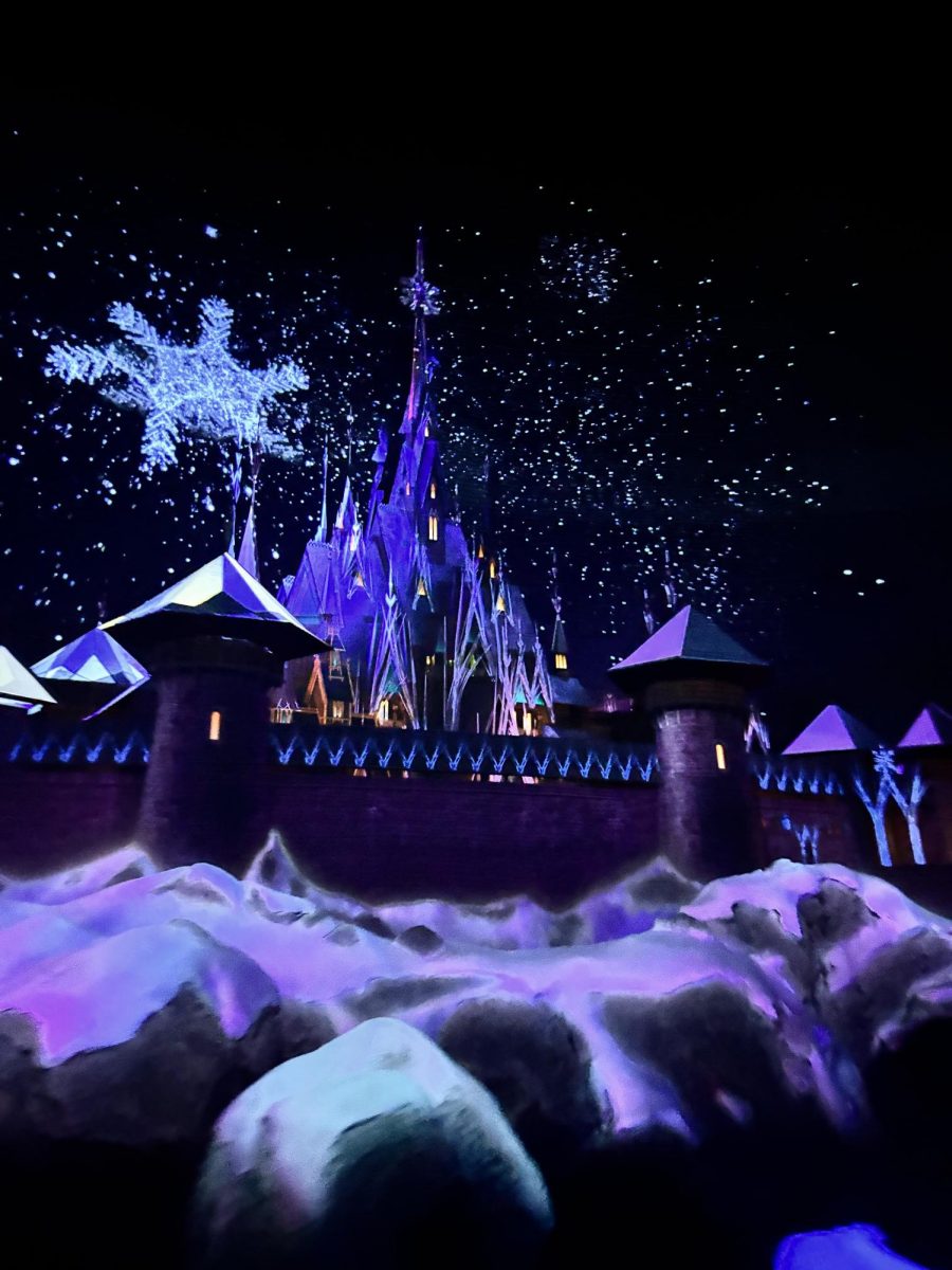 Let it go. The Frozen ride in Epcot consisted of many scenes from the 2013 movie. The ride also had music which went along with each featured scene.  