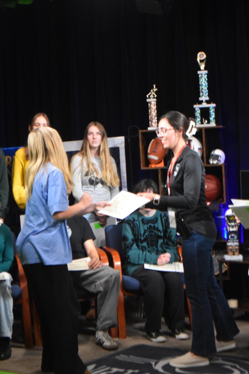 STEM Award Presented: Junior Sophia Moran also received the STEM Award. This award is given to students who excel in science, technology, engineering, and mathematics.