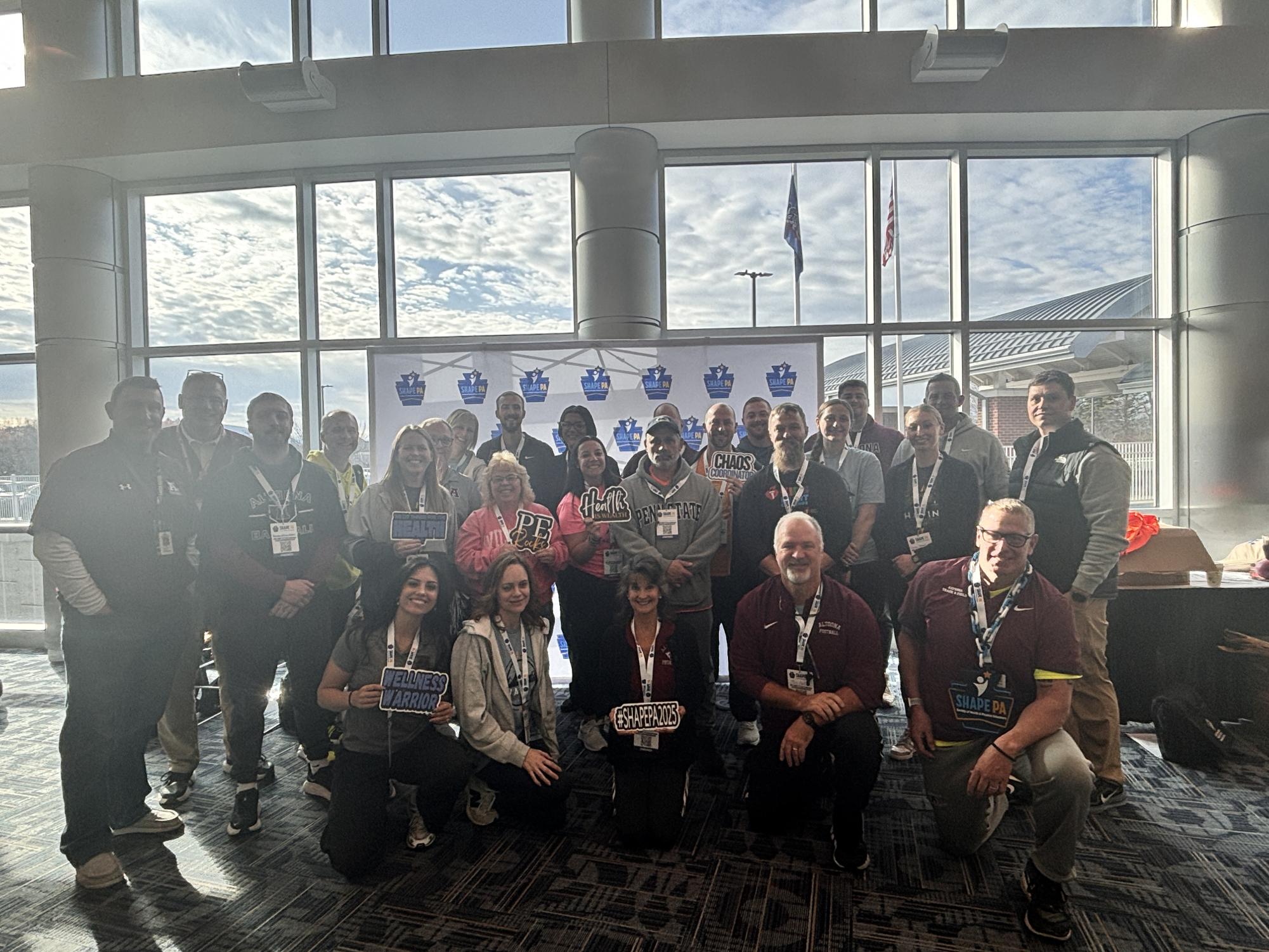 Come together. The Altoona school district health and physical education staff attended the annual conference. Before attending photos, they posed for a photo. 