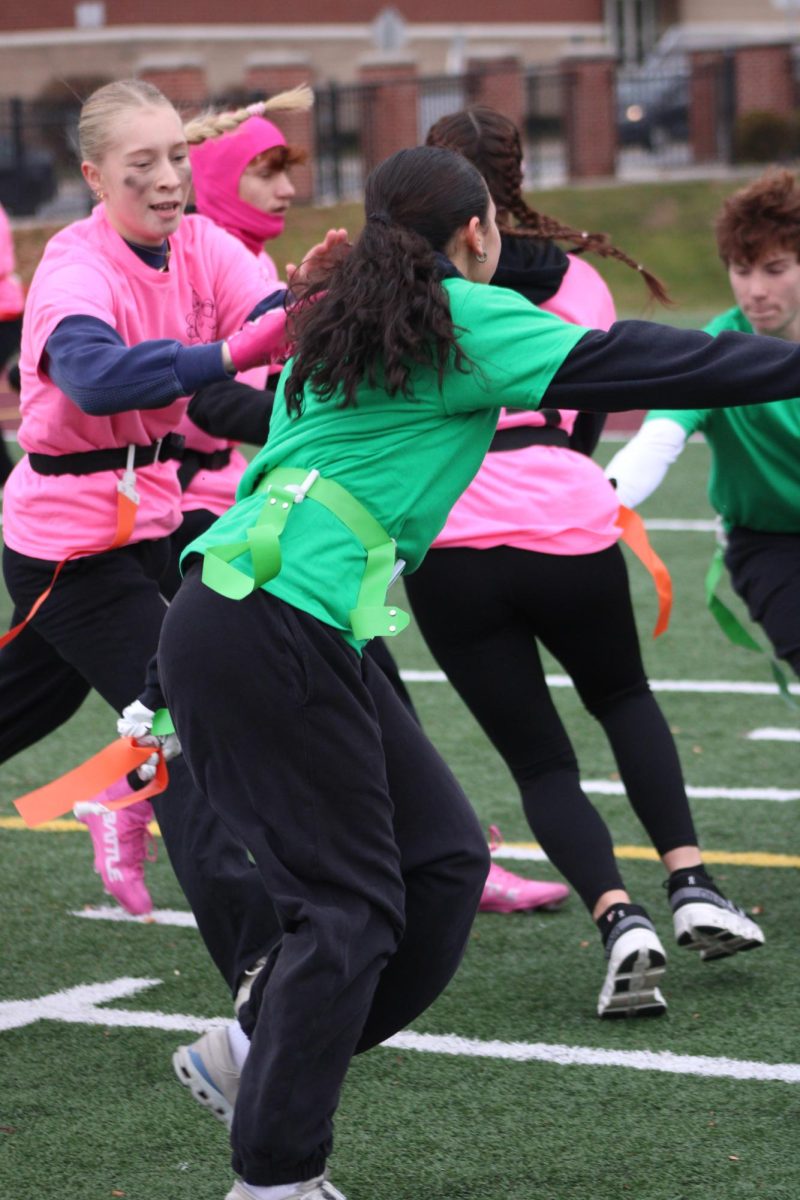 Off they go. The Turkey Bowl is a competition between twelve teams of juniors and seniors, as they compete for the win. 