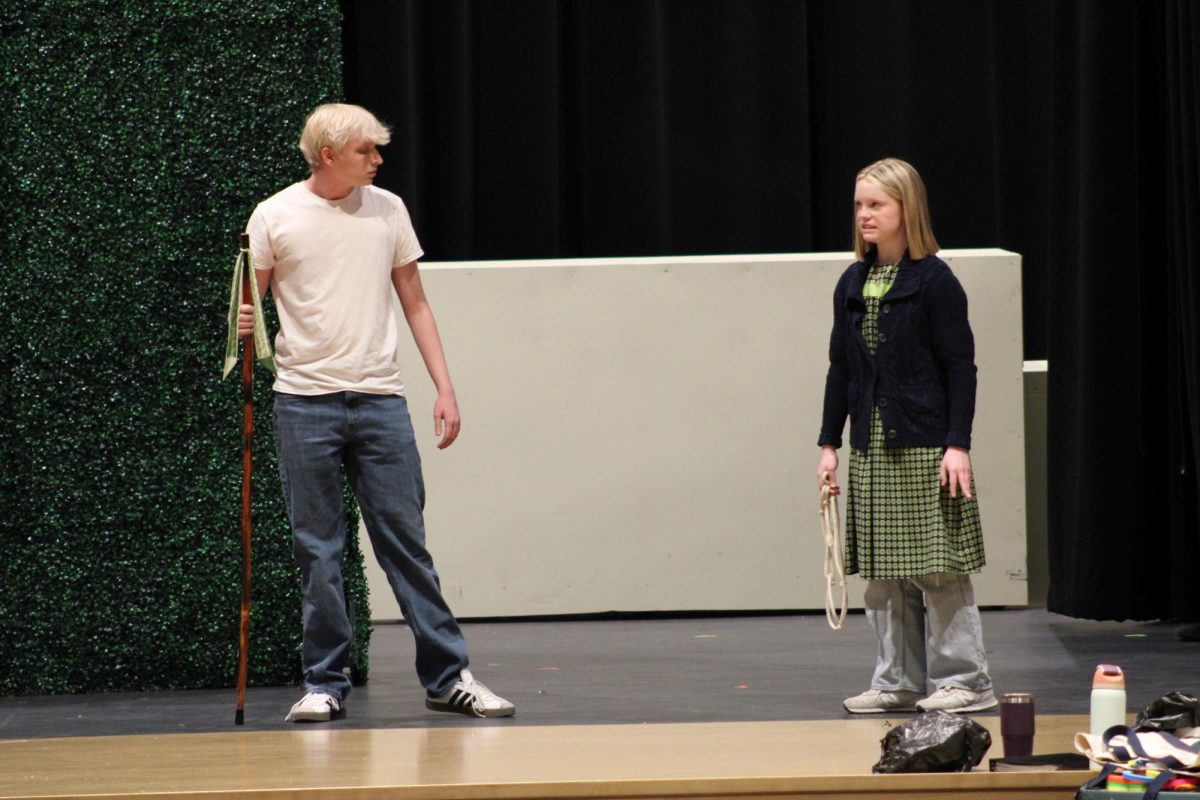 Lila Eamigh, Gregory Wenzel interacted during rehearsals for the spring musical.