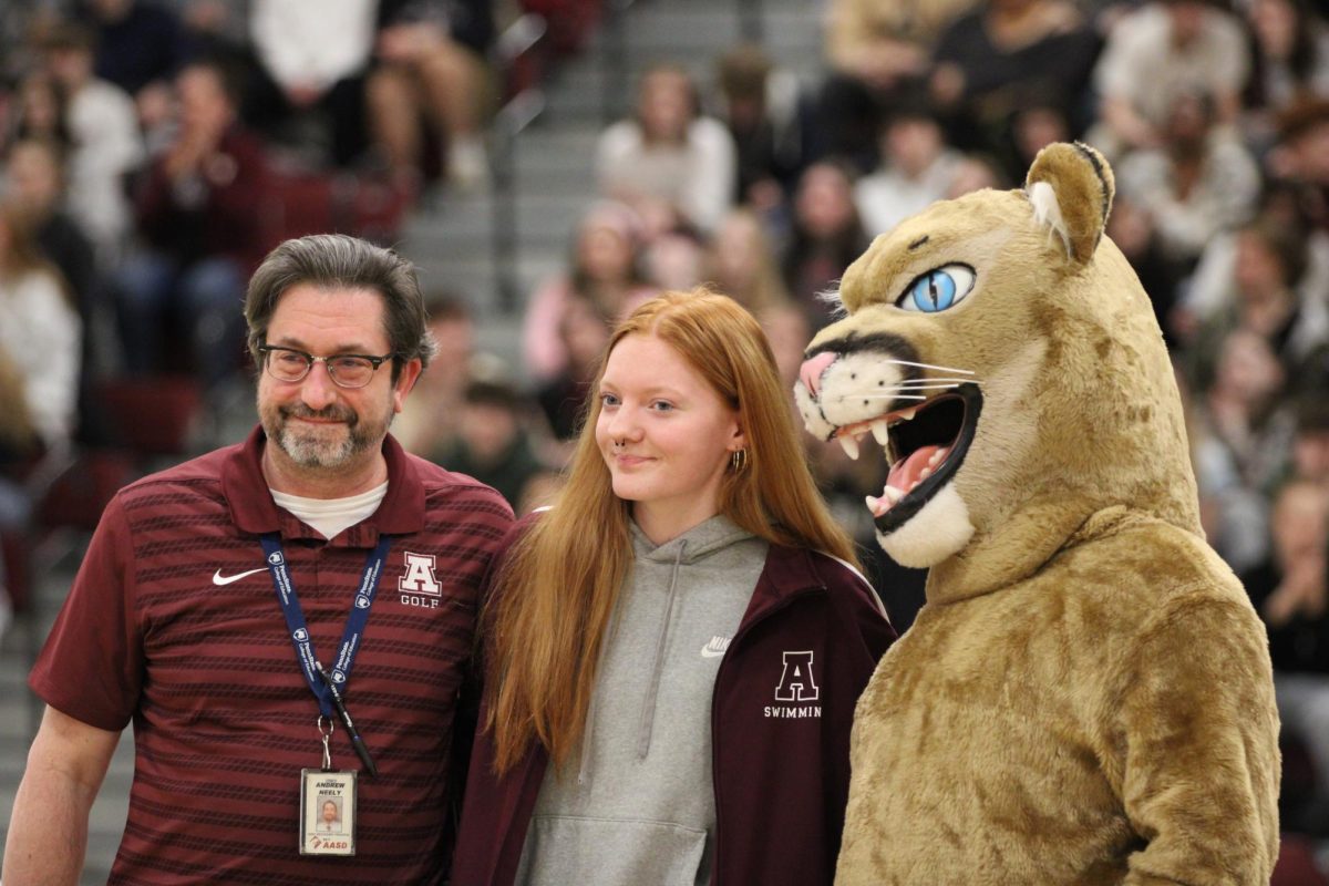 Pep rally. Weyandt gets recognized at the school pep rally. This pep rally was held on March. 10. 