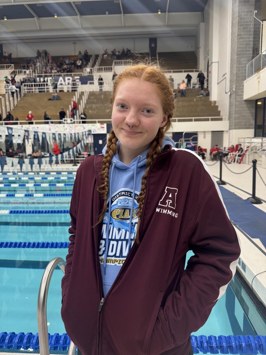 Districts. Sophomore Lucy Weyandt swims para events at PIAA District Six swimming and diving championships. She swam the 50 yard freestyle and the 100 yard freestyle. 