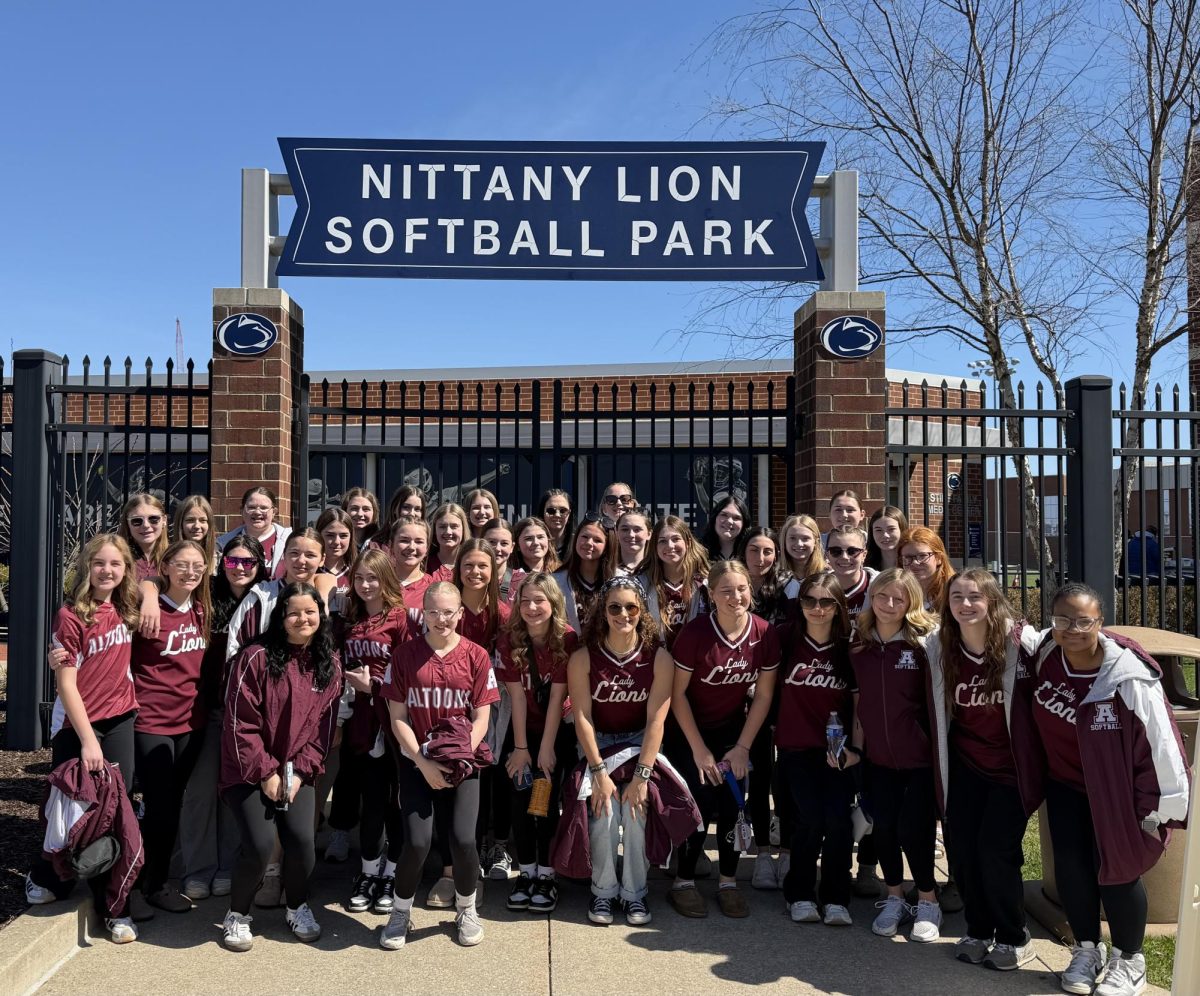 Another one down. The girls' softball team visited the Nittany Lion Softball Park earlier this season.