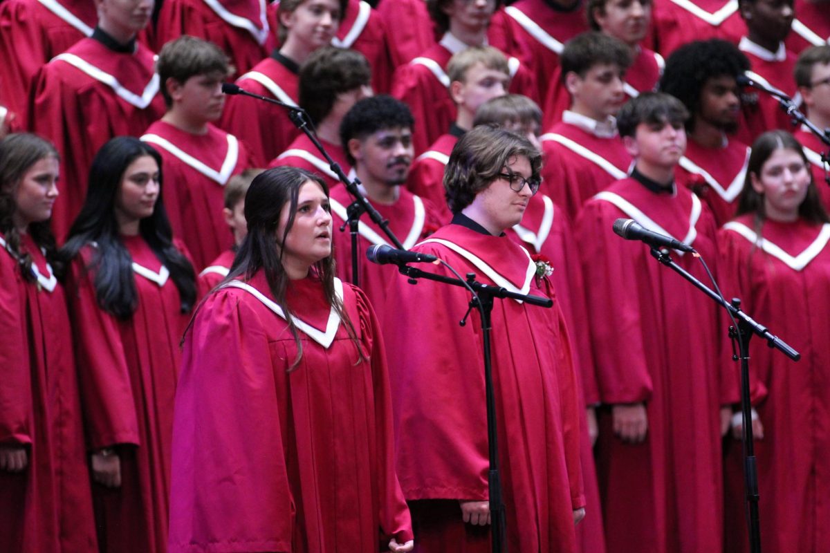 Carley Creighton and Owen Carmel perform at the chorus concert. 