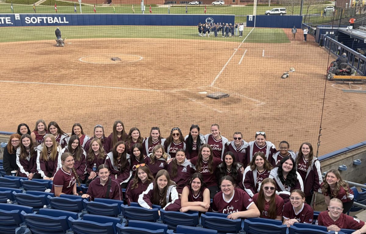 Learning from the best. The girls' softball team visited Beard Field in the spring for their team field trip.